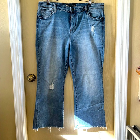Kut from the Kluth cropped raw hem straight leg size 16 - Picture 1 of 3